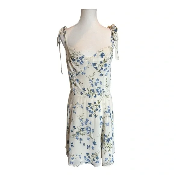 rosemary blue ruffle mini dress Fellows Cotton Floral Ruffle Mini Dress, Coastline Blue – Sabi Boutique